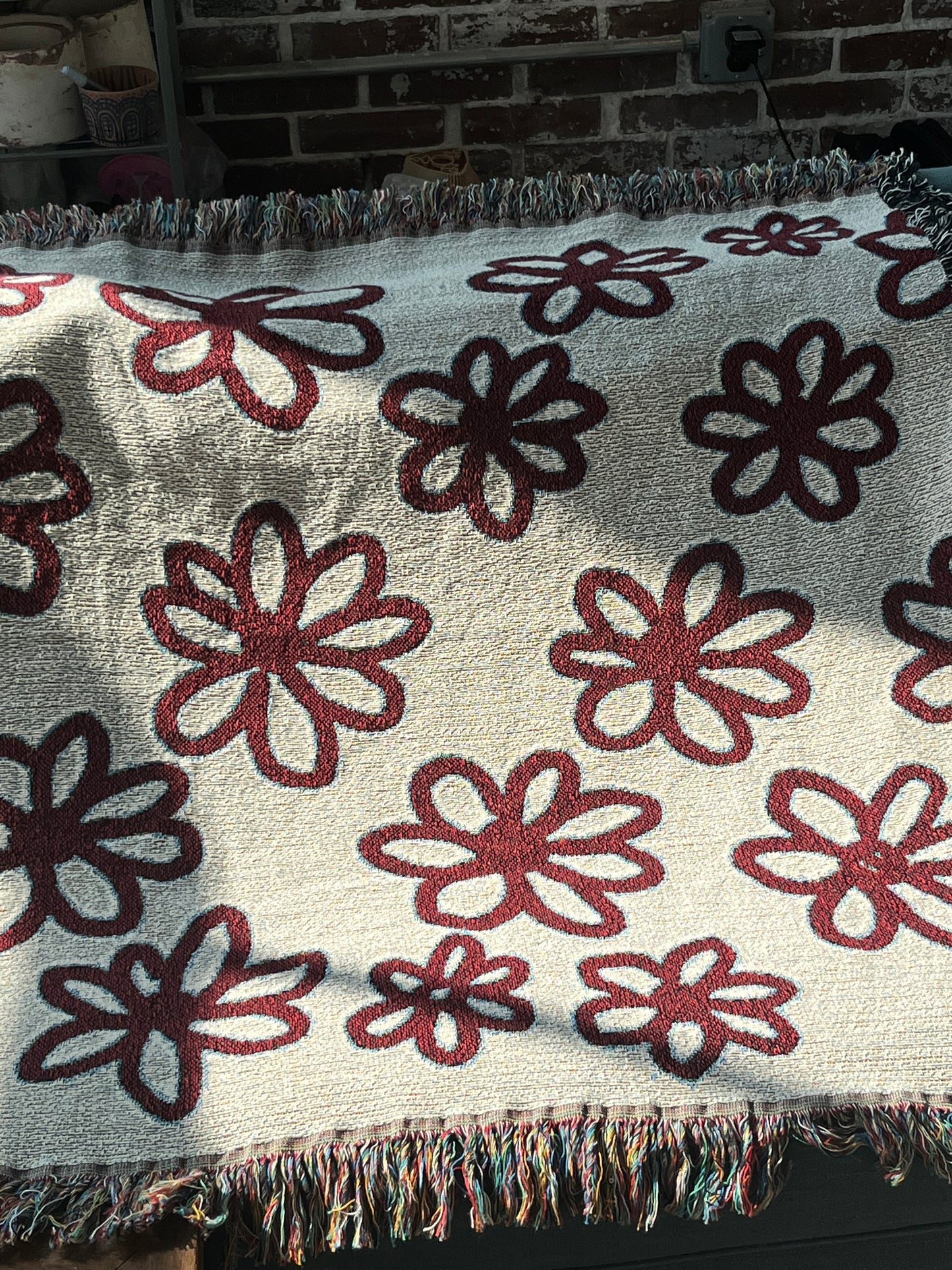 Flowers Woven Throw
